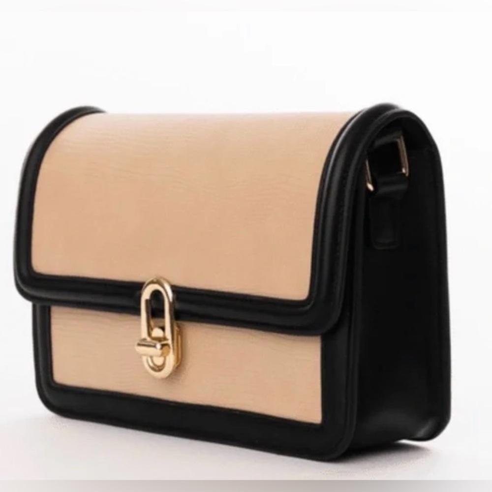 NWT JULES KAE MIA BLUSH LIZARD/BLK HANDBAG